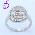 Hot sale 925 Sterling Silver Micro Pave Setting domed silver ring